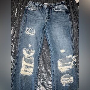 Flying Monkey Distressed vintage straight Blue Jeans